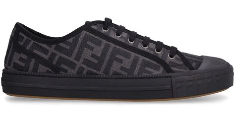 fendi mania sneakers black|Fendi black fabric sneakers.